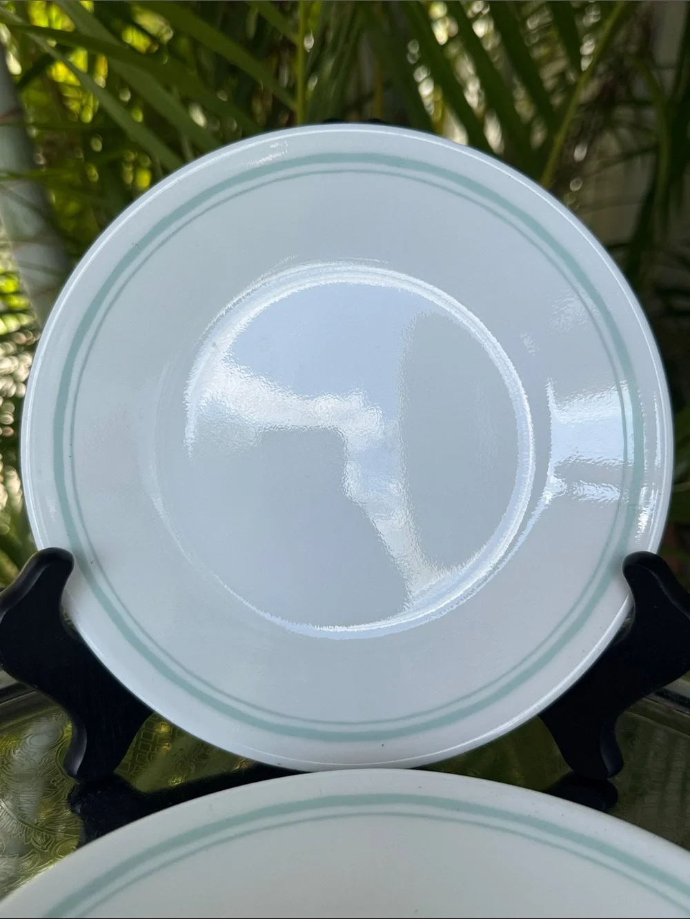 Corelle DELANO Bread Side Dessert Plates Set of 4 AQUA Blue Sea Mist Pale Green